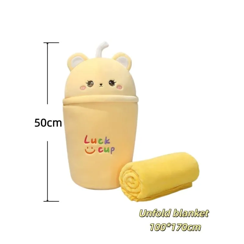 Tazza da tè al latte Cuscino in peluche Cuscino per divano morbido imbottito per animali Coperta squishy Adorabile decorazione per la casa Giocattoli Regali a sorpresa di compleanno
