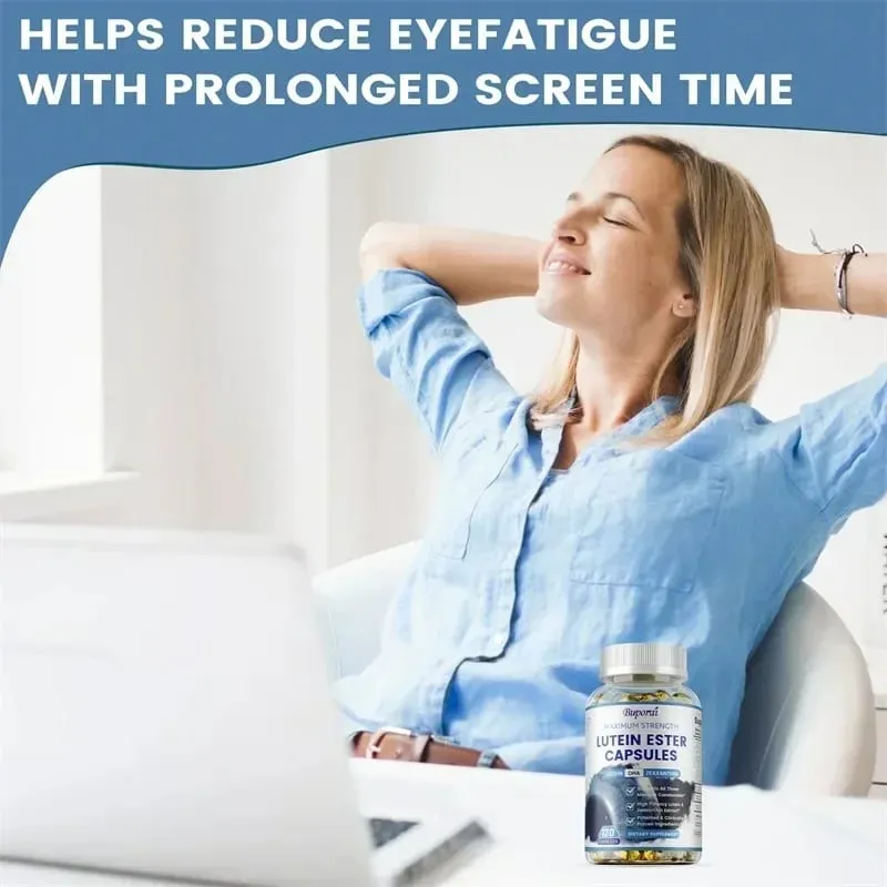 Lutein Ester Capsules - with Zinc Vitamins C E Zeaxanthin for Dry Eyes Fatigue Improve Visual Function for Healthy Eyes — image 3