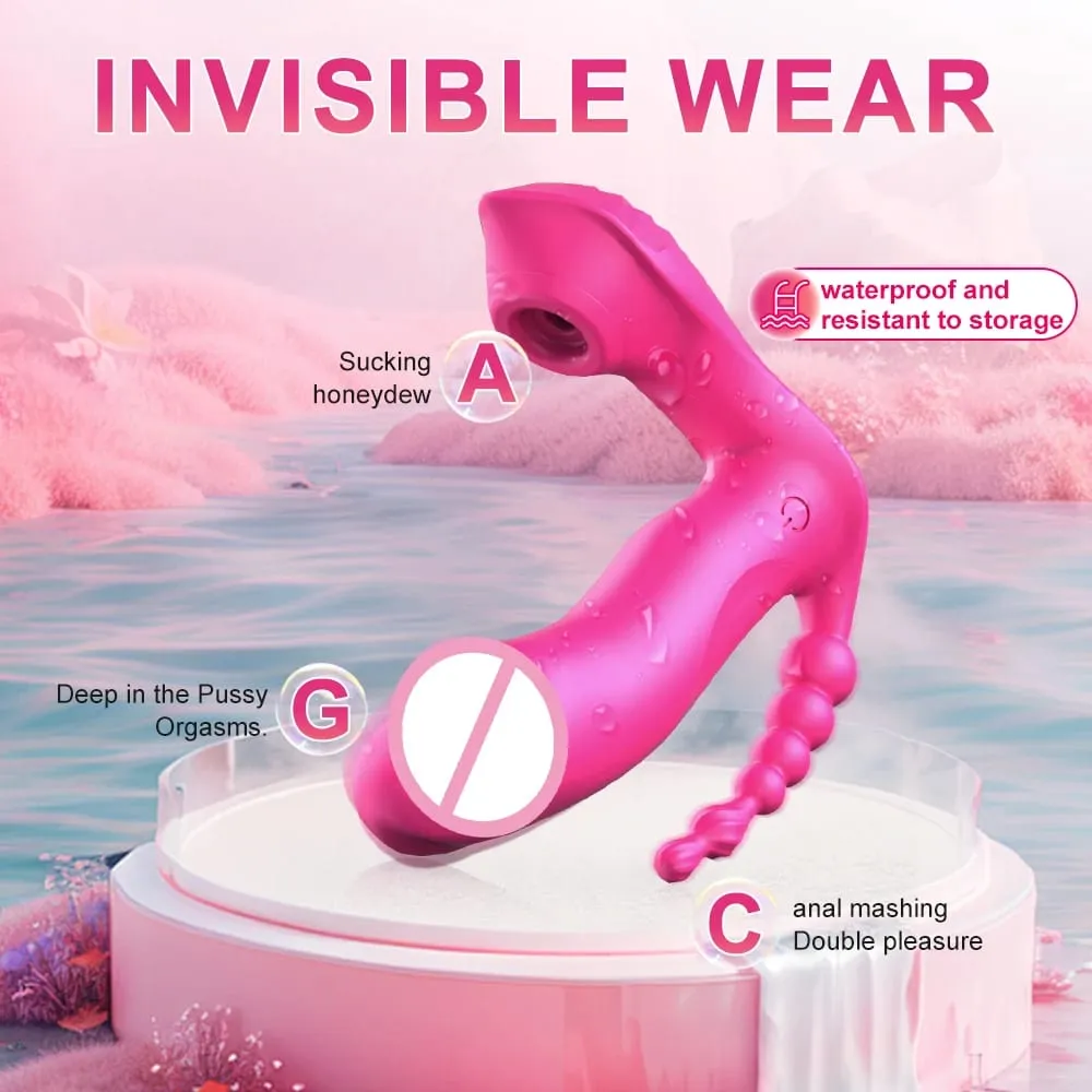 Vibrador de sucção poderoso feminino anal grânulo controle remoto sem fio estimulador clitóris vagina massageador brinquedos sexuais adultos para mulher — image 4