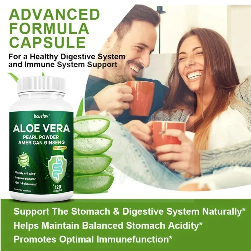 Aloe Vera ekstrakt kapsler hjælper med at lindre forstoppelse tyktarmsrensning og afgiftning og styrer vægtmetabolisme — image 2