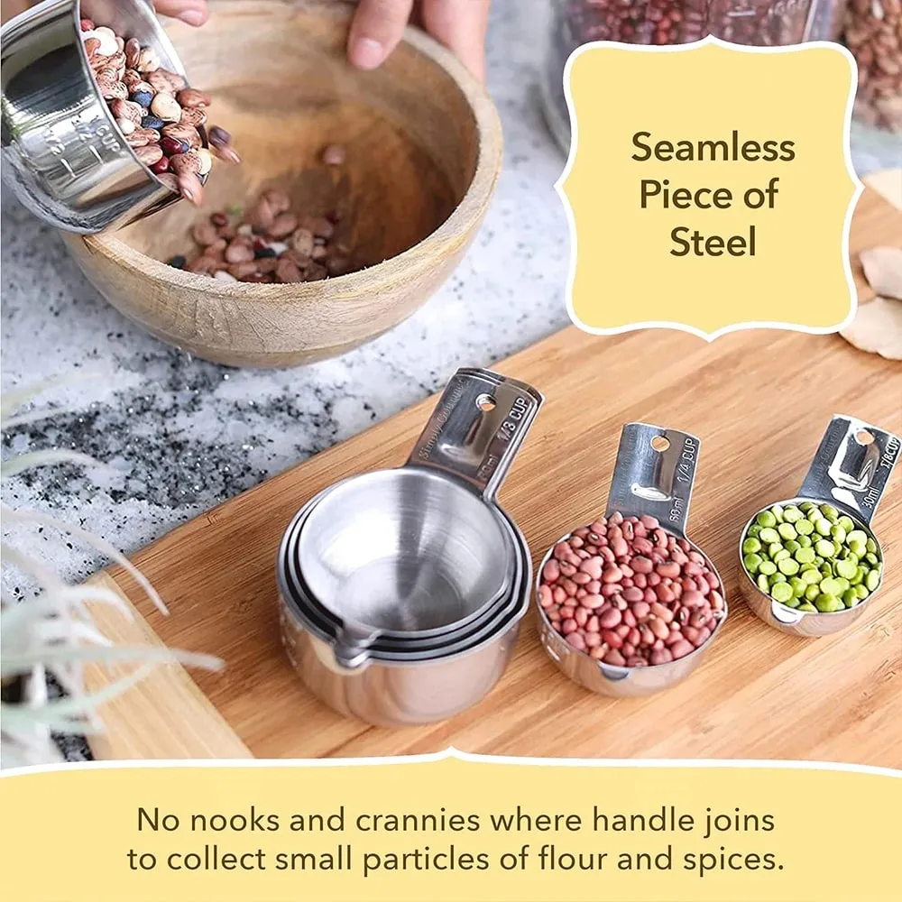 Set Cawan Sukat dan Sudu Keluli Tahan Karat 14PCS dengan Bahan Kering dan Cecair Penyamaratakan Sesuai untuk Memasak & Membakar — image 7