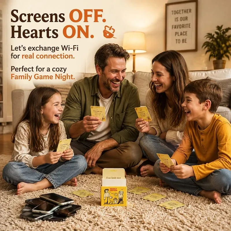 Screen Free Family Game Night Icebreaker Cards Deep Conversation Board Game Vintage Card Game Gift for Kids Parents Table Talk — image 3