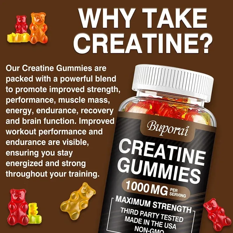 Creatine Monohydrate Gummies - Build Strength Promote Muscle Growth Improve Endurance and Energy — image 7