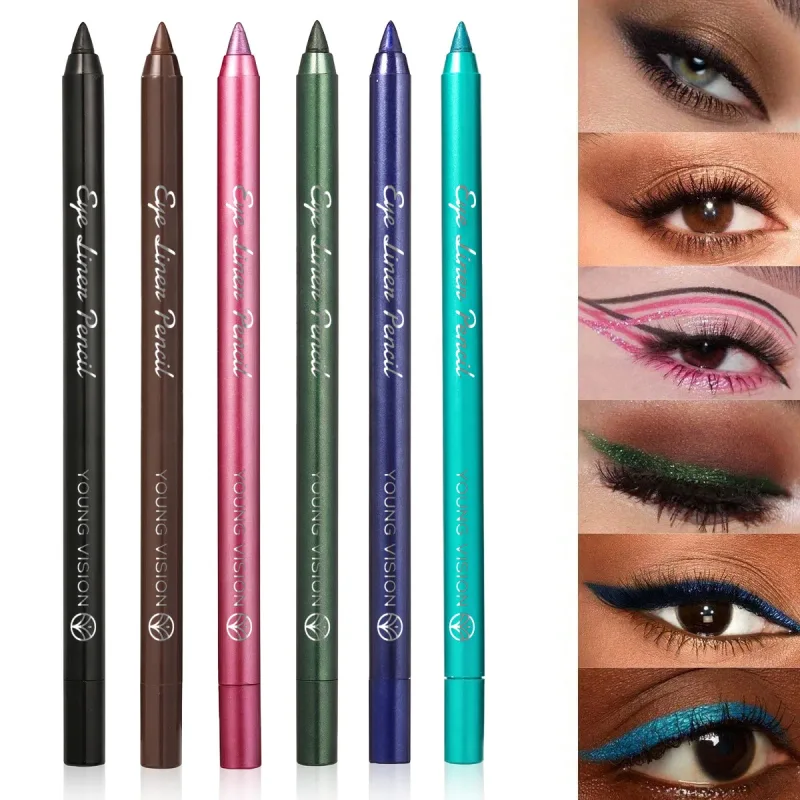 Eyeliner Gel scintillant, bâton d'ombre à paupières vert, mat, métallique, maquillage pour les yeux, imperméable, Durable, facile à colorer, surligneur — image 3