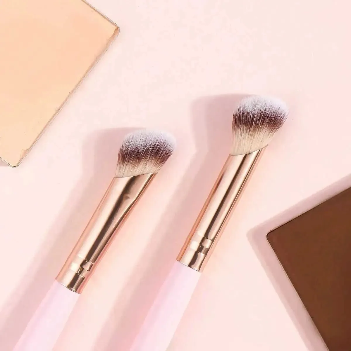 4Pcs Dual-Ended Makeup Brush Set Soft Synthetic Bristles Foundation Blush Powder Eyeshadow Brushes Portable Cosmetic Tools for — image 3