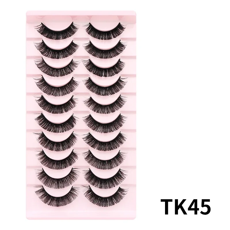 10 쌍 러시아어 DD 컬 벌크 푹신한 스트립 속눈썹 천연 소프트 가짜 속눈썹 매일 및 파티를위한 재사용 가능한 수제 눈 속눈썹 — image 28