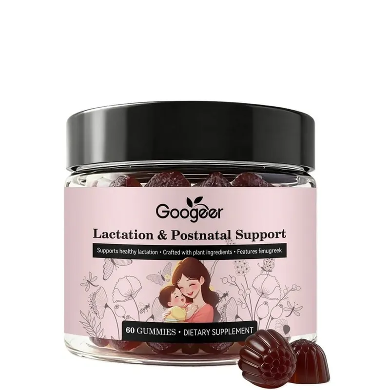 Googeer Lactation Support Gummies พร้อม DHA และ Choline Fenugreek และ Fennel Extract Moringa สำหรับโภชนาการหลังคลอด 60 Gummies