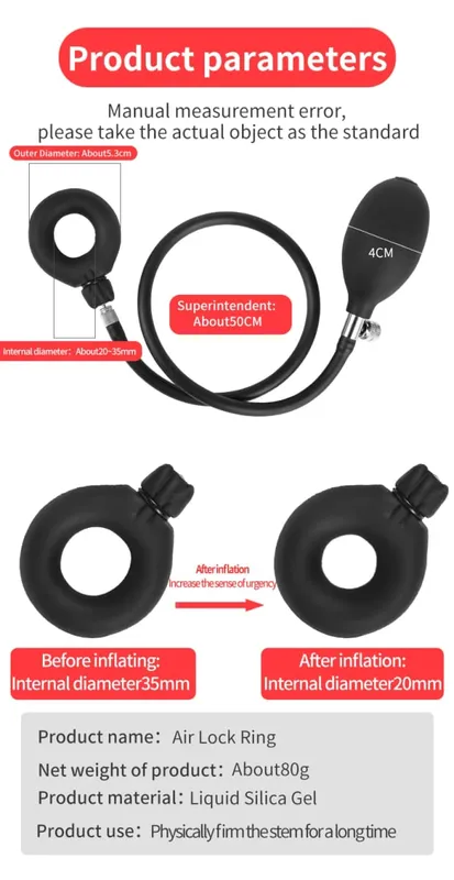 Neue Aufblasbare Penis Ring Verzögerung Ejakulation Erektion Cock Lock Bondage Ball Stretcher Cock Ringe Erwachsene BDSM Sex Spielzeug Für Männer homosexuell — image 2