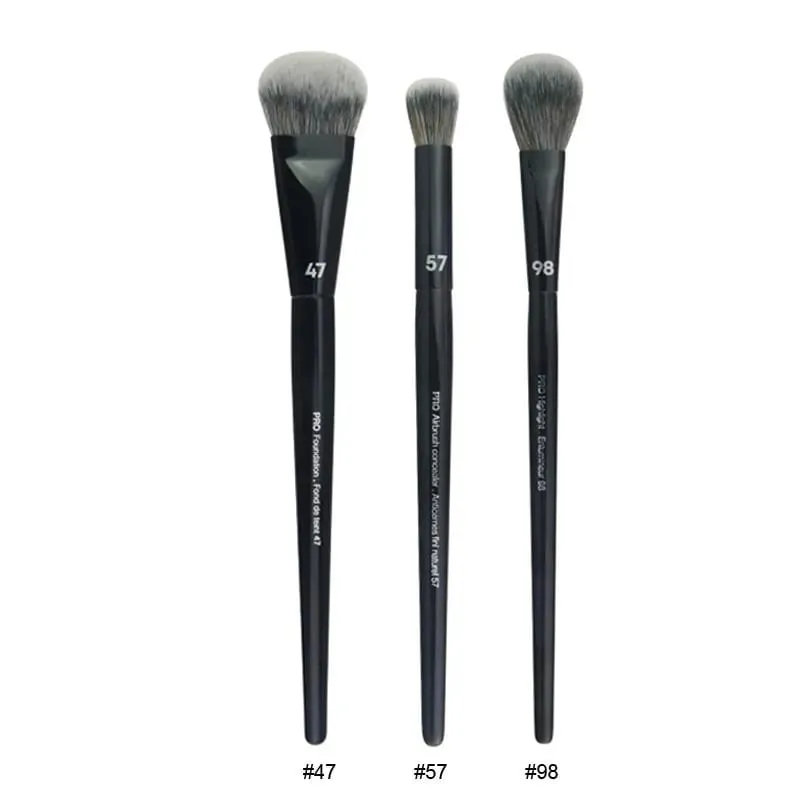 4st/set Pro Black Eye Shadow Makeup Borstar Läppbryn Precision Concealer Blend Syntetiskt hår Smudge Highlight Make Up Brush — image 9