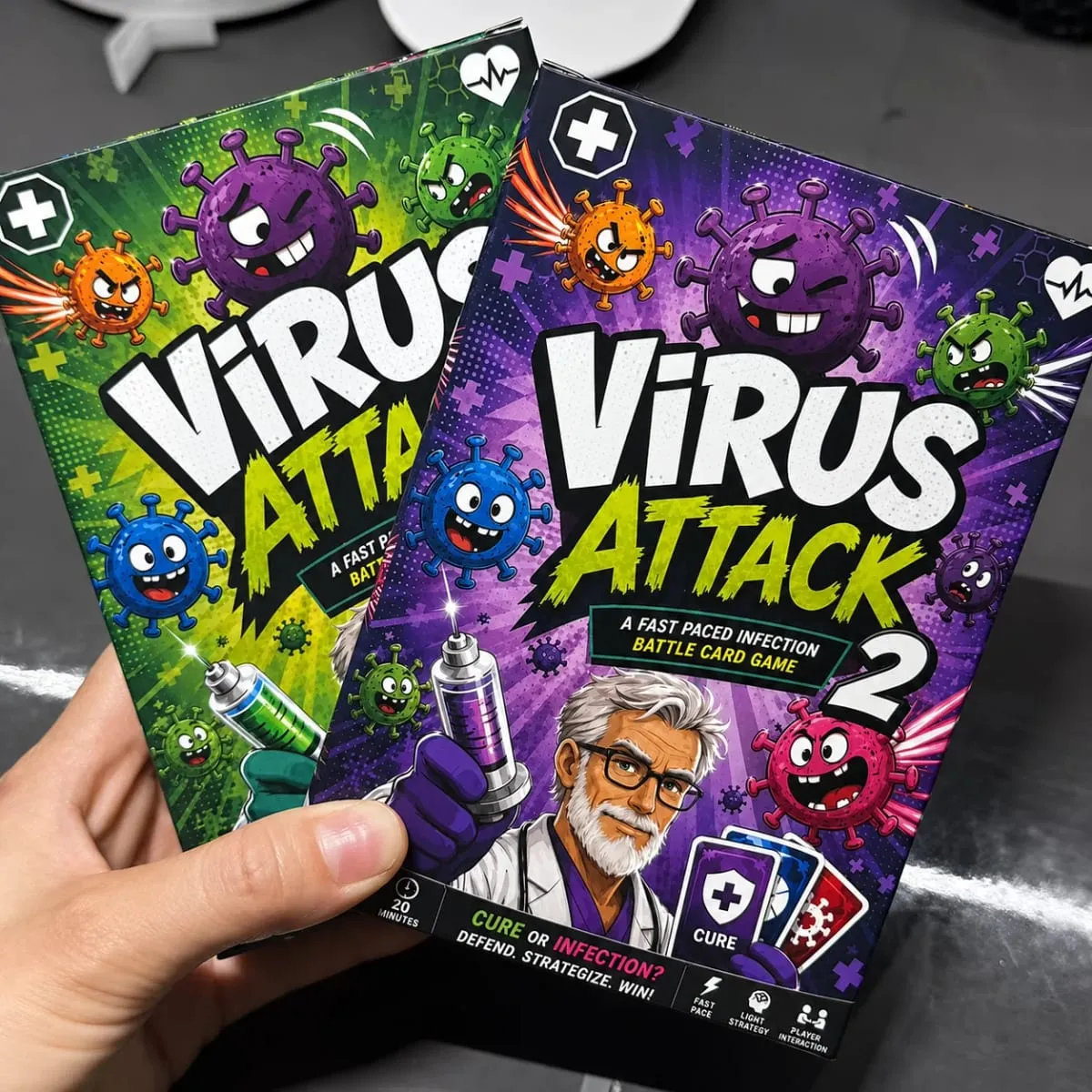 Jeu de cartes espagnol attaque rapide, jeu de cartes de combat contre les infections, collecte d'organes sains, utilisation de médicaments, développement de l'immunité — image 6