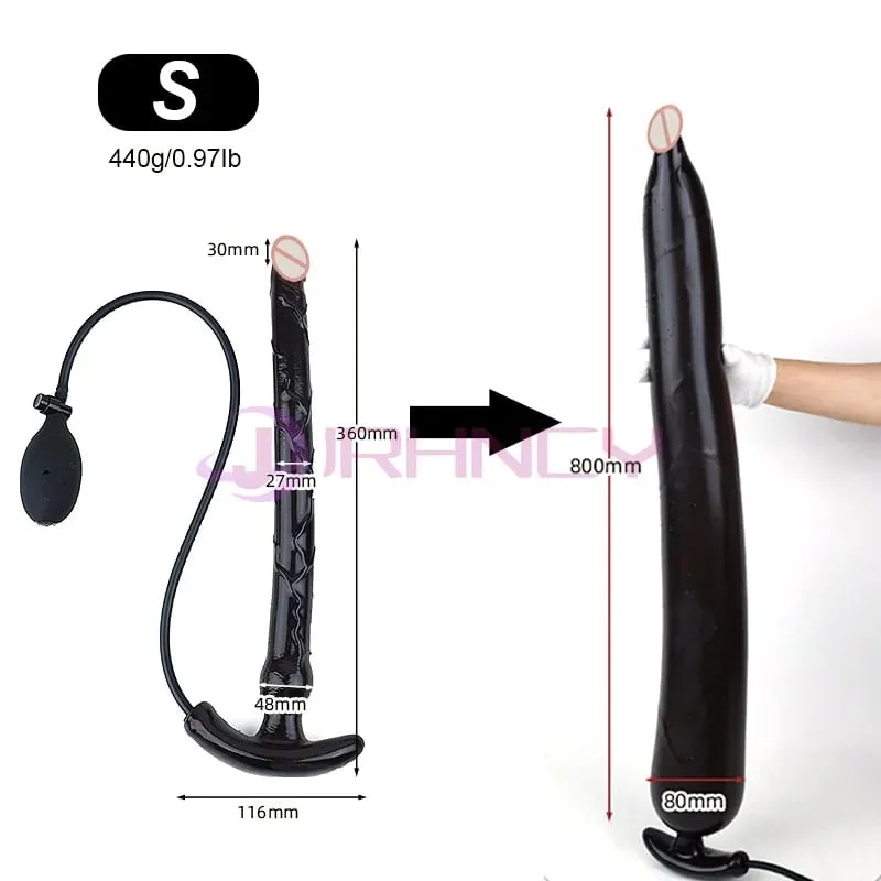 Super lange 100 cm oppustelige anal dildoer Flydende silikone Kæmpe Butt Plug dybdegående rektal udvidelse prostata massage BDSM sexlegetøj
