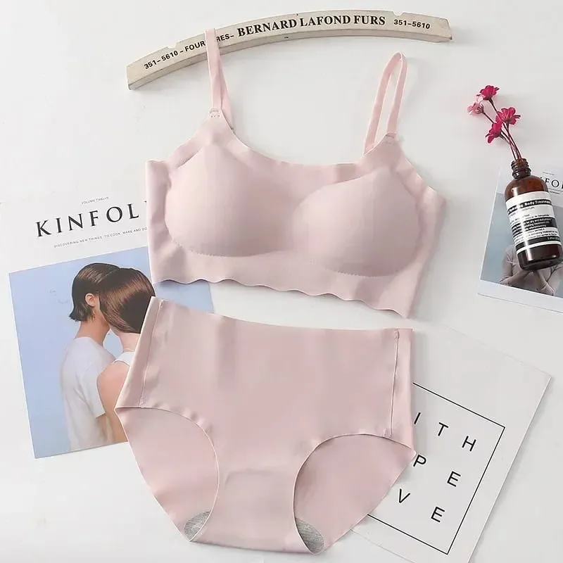 Dikişsiz Bralette Set Strappy Kaşkorse Balensiz Rahat Uyku Yoga Spor Sutyen Külot Combo — image 2