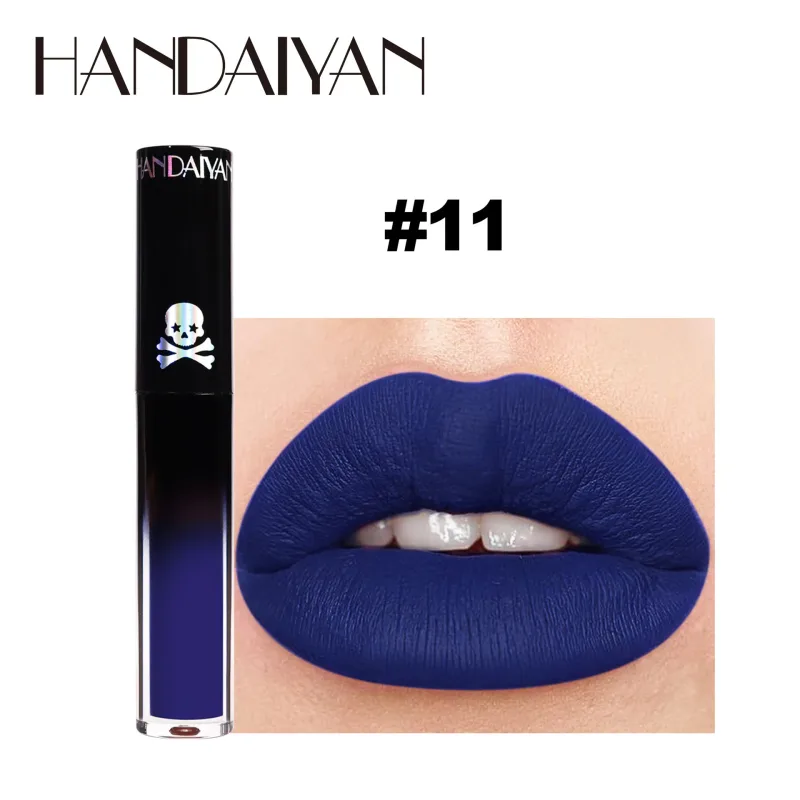 Matte Vampire Black Purple Gincu Kalis Air Lip Gloss Tahan Lama Halloween Krismas Melembapkan Bibir Berpigmen Makeup — image 9