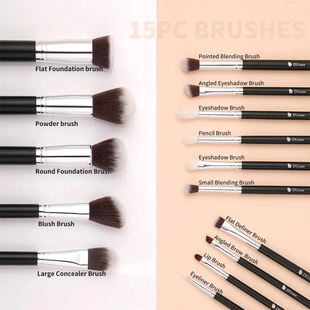 Sada profesionálních štětců na make-up DUcare 15-32 ks Sada štětců na make-up Syntetický podkladový pudr štětec s rozjasňovačem očních stínů — image 3