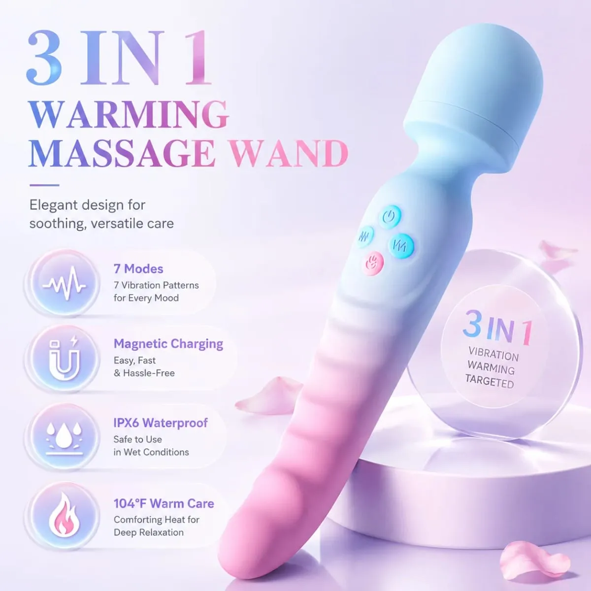 AV Vibrator untuk Wanita Kuat G Spot Dildo Tongkat Sihir Perangsang Kelentit 3 DALAM 1Vagina Massager Dewasa Mainan Seks untuk Wanita — image 6