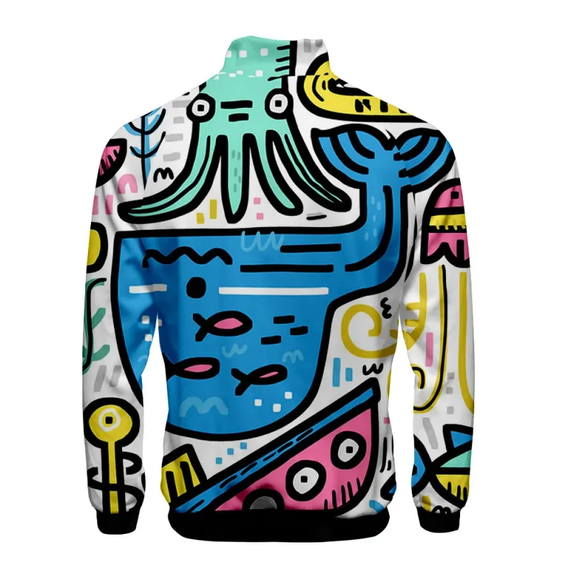 Popular Marine animals dolphin 3D Print Zipper Raglan Jacket Windbreaker Boys/Girls Comfortable Stand Collar Jackets Coats — image 29