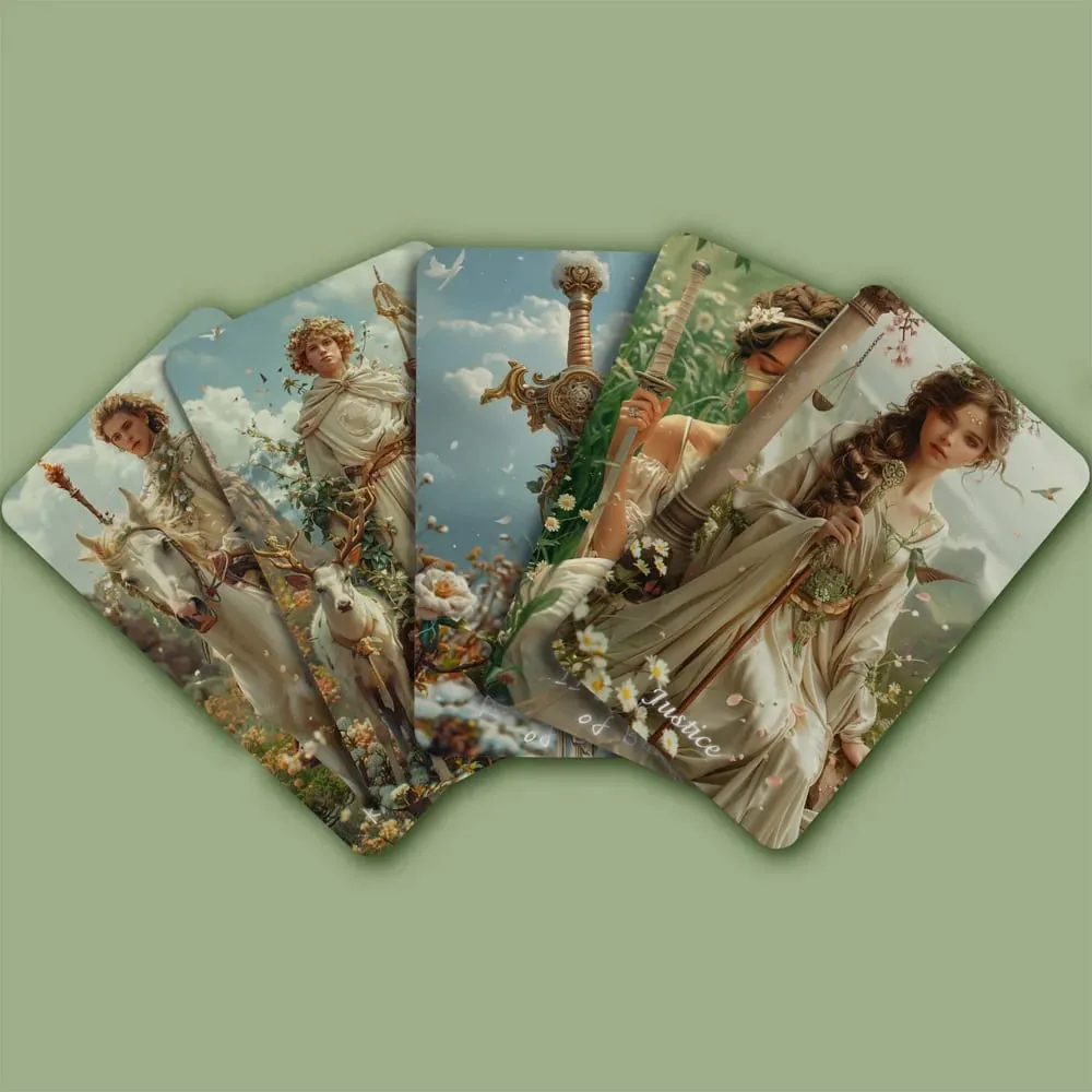Tarotkort til begyndere med guidebog Spring Sprout Tarot Deck 80 Oracle og Tarotkort Kort med forgyldt læringskant — image 3