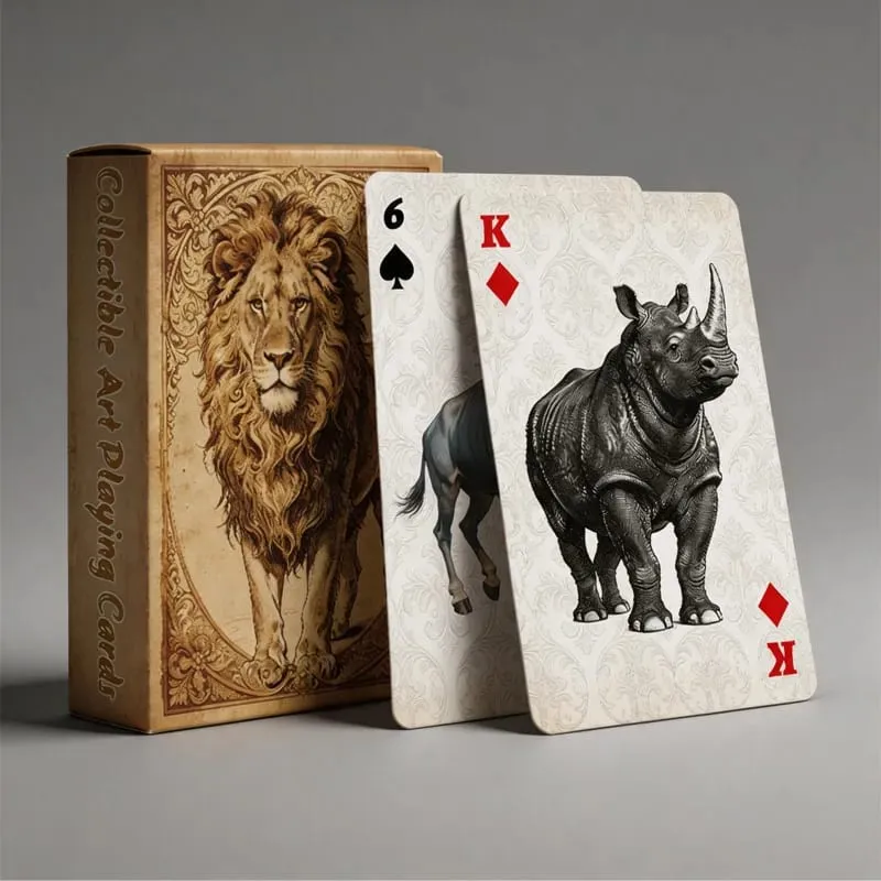 Carte da gioco Savannah Animal Mazzo di carta premium Carte da poker mescolate lisce per giochi da tavolo per feste e spettacoli magici