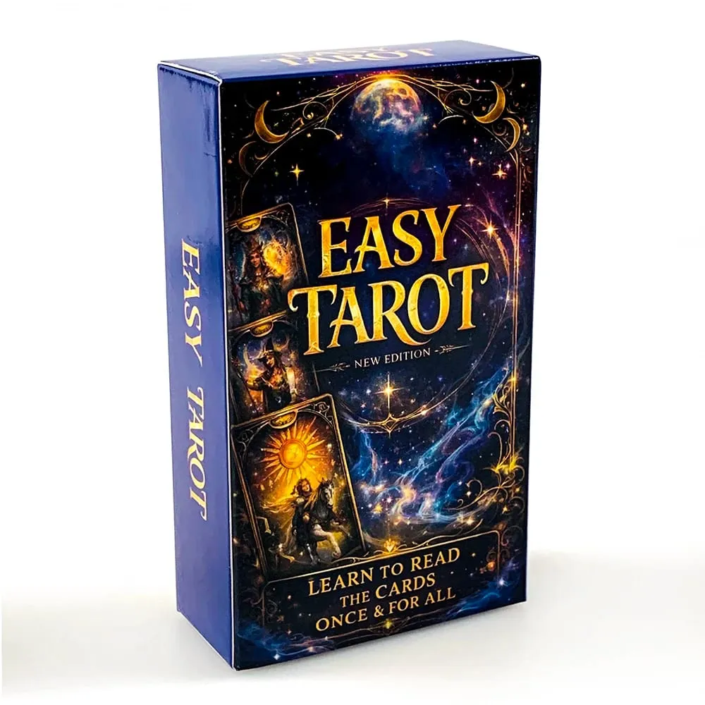 Easy Tarot Deck 78 cartes apprendre à lire Tarot cosmique ciel étoilé cartes pour débutant amical sorcière Divination jeu de société jeu de cartes
