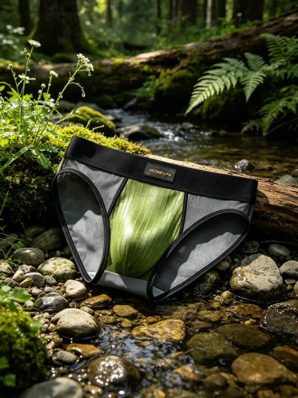 Slips Patchwork en maille transparente pour hommes, pochette brillante à rayures verticales, taille basse, large ceinture élastique, sous-vêtements respirants pour hommes DP923 — image 16