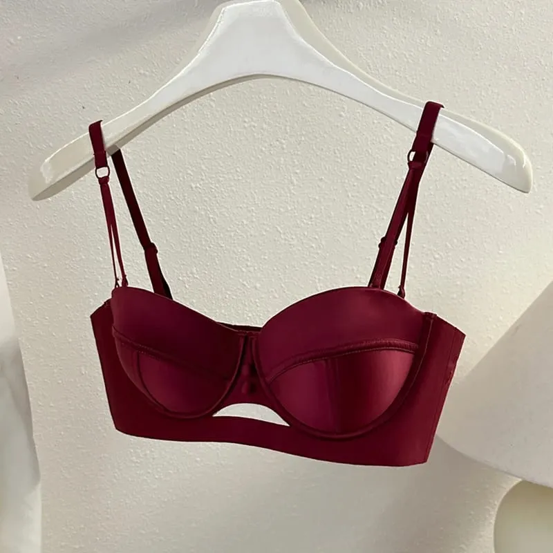 Trägerloses BH-Set mit AA-Körbchen, fester, halber Körbchen-BH, integrierter Lift, Dessous, umwandelbare Push-up-Unterwäsche, umwandelbare Push-up-Unterwäsche — image 8