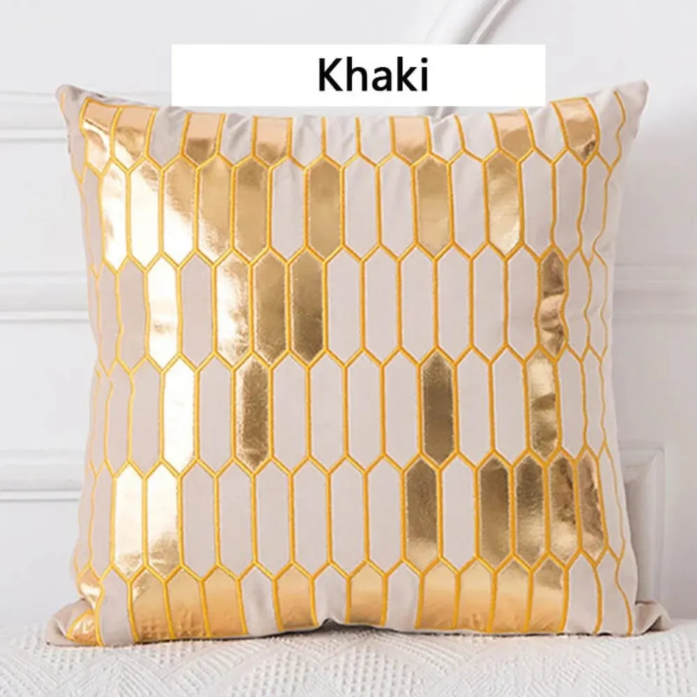 45x45 ซม.กำมะหยี่เบาะรองนั่ง Bronzing นุ่มชุดหมอนตกแต่งสำหรับห้องนอนโซฟาตกแต่งบ้าน — image 2