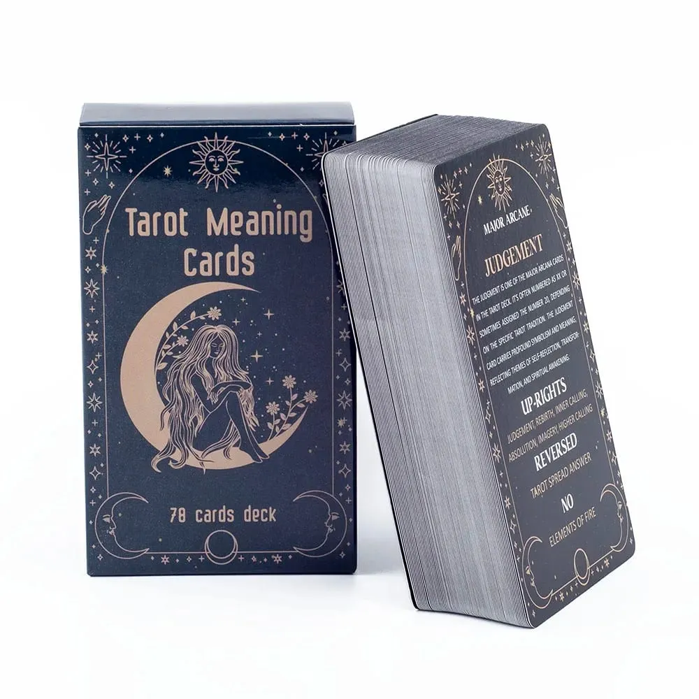 Signification Tarot Cartes 78 Cartes Deck Anglais Visions Divination Edition Jeu de société pour débutants Format de poche Tarot Learning Deck — image 2