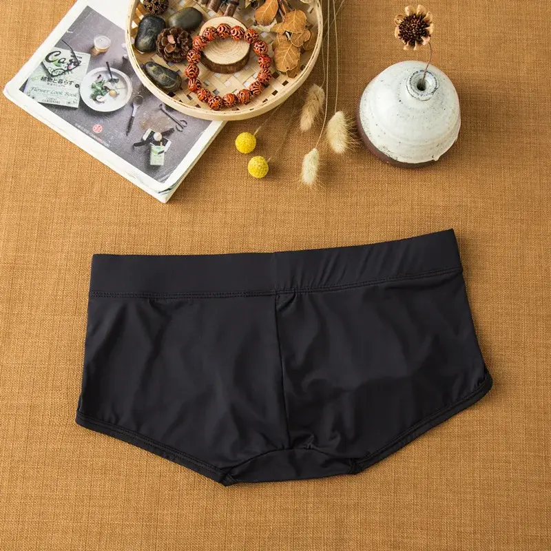 Ropa interior de seda de leche de ángulo plano para hombre, bóxers de talle bajo, cómodos y agradables para la piel, transpirables, suaves como la seda, de secado rápido — image 6