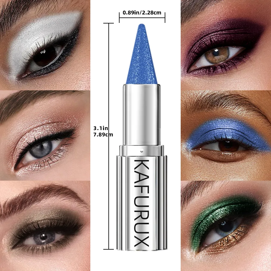 12 Colors Metallic White Black Purple Eyeshadow Pencil Glitter 1pc Liner Pen Highligter Long Lasting Blue Cream Eye Shadow — image 5