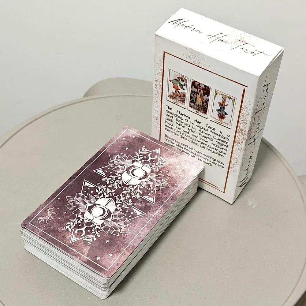 Modern Hue Tarot Deck - 78 Watercolor Tarot Cards 12*7cm Based on RWS Imagery - Aesthetic Divination Cards Double-embossed — image 1