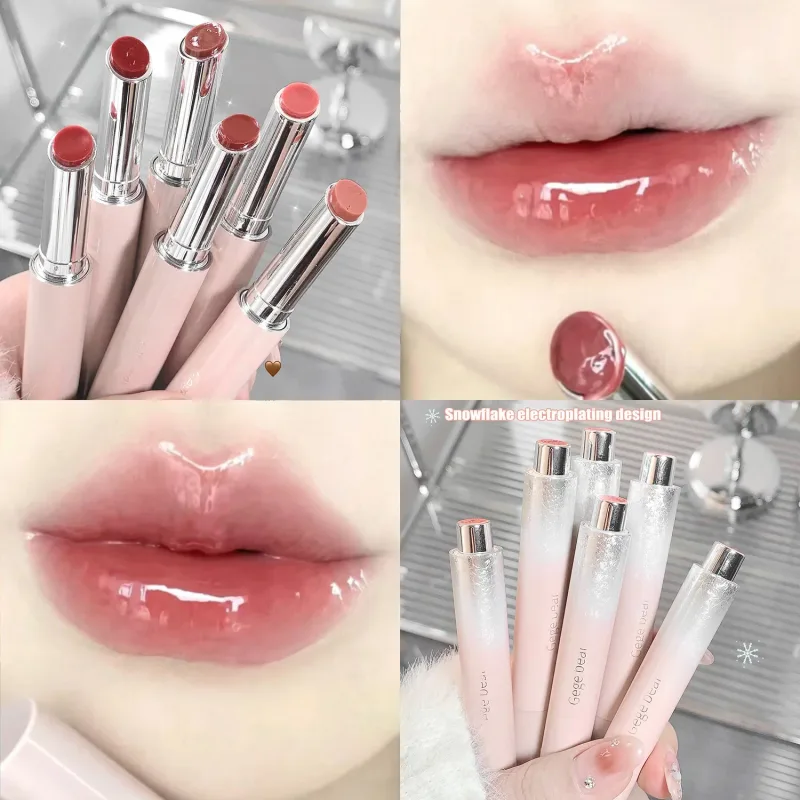 Air Jernih Cahaya Pepejal Lip Gloss Jeli Berair Gincu Merah Jambu Pensil Pelembap Cermin Gincu Pen Lipstik Korea Bibir Kosmetik — image 6