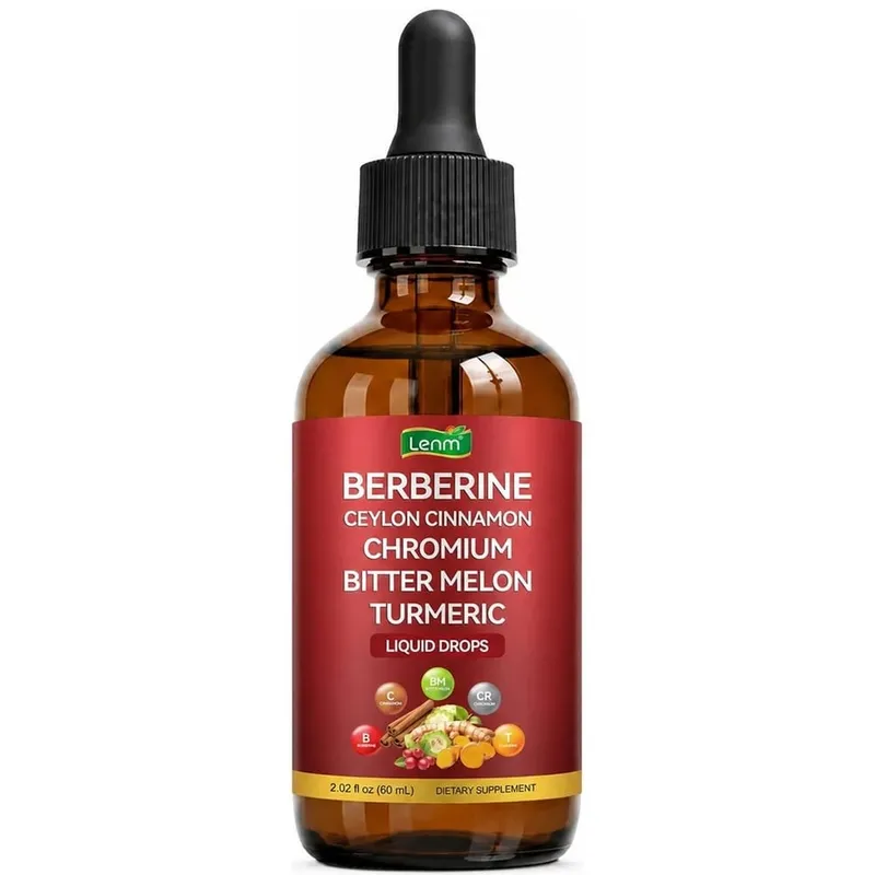 Berberine Complex Gocce Supporto metabolico 100% zucchero naturale e senza alcol Equilibrio sano dello zucchero nel sangue e salute dell'apparato digerente
