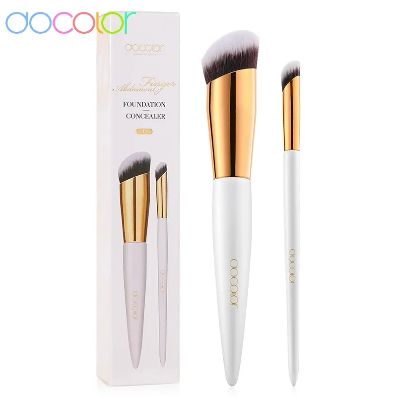 Docolor-brocha para base y corrector, cabezal oblicuo, base líquida, corrector, brochas para mezclar cosméticos, herramienta de belleza