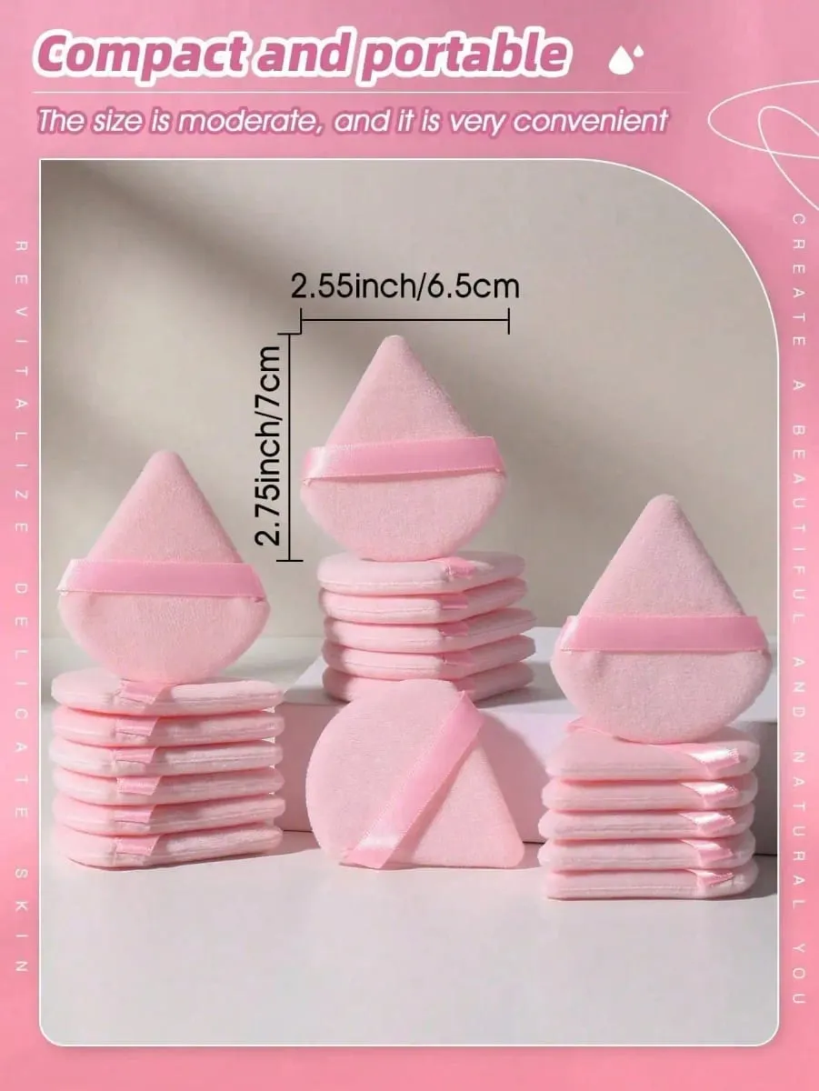 20/10/3/1pc Triangular Velvet Makeup Powder Puff Facial Powder Puff Reusable Makeup Powder Puff And Eye Makeup Powder Puff — image 3