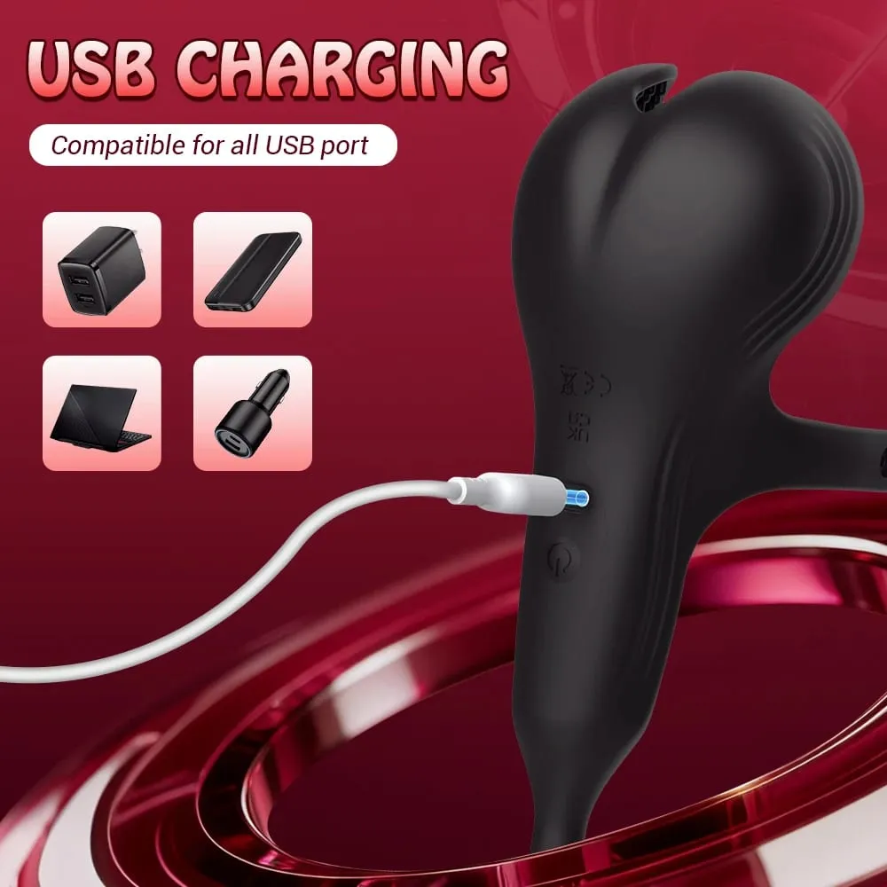 Empurrando plugue anal vibrador masculino massageador de próstata controle remoto anel peniano testículo taint estimulador brinquedos sexuais para homens casais — image 6