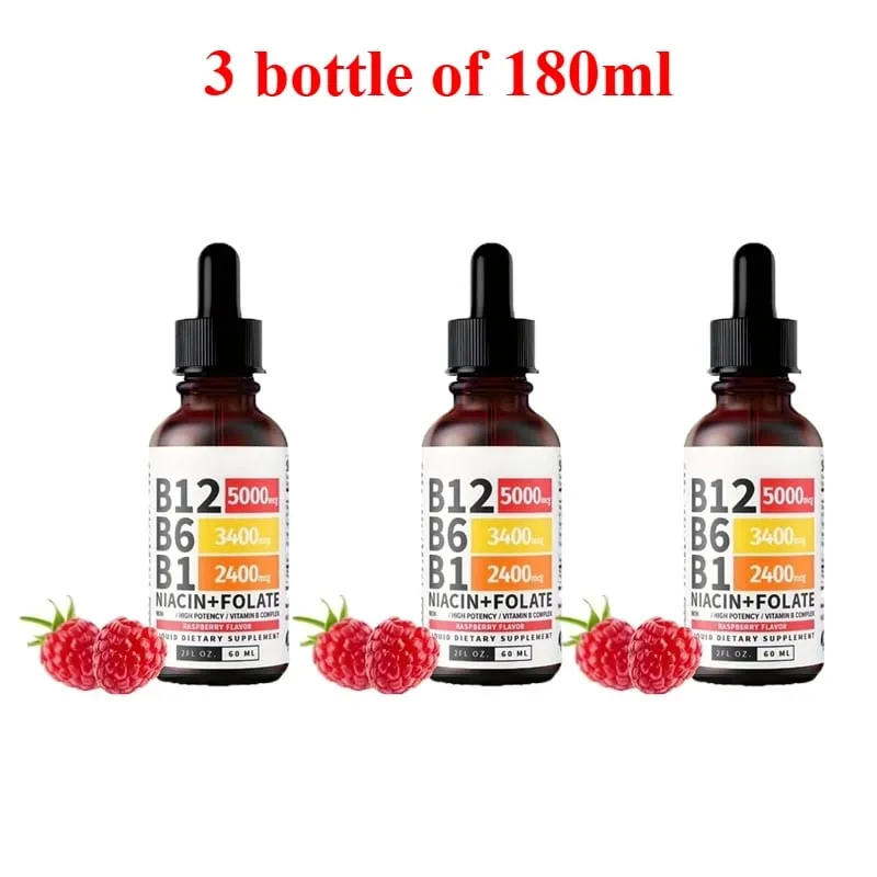 Gouttes liquides complexes de vitamine B 5 en 1, B12 B6 B1, niacine folate, soutien du métabolisme énergétique normal, santé du système immunitaire — image 9
