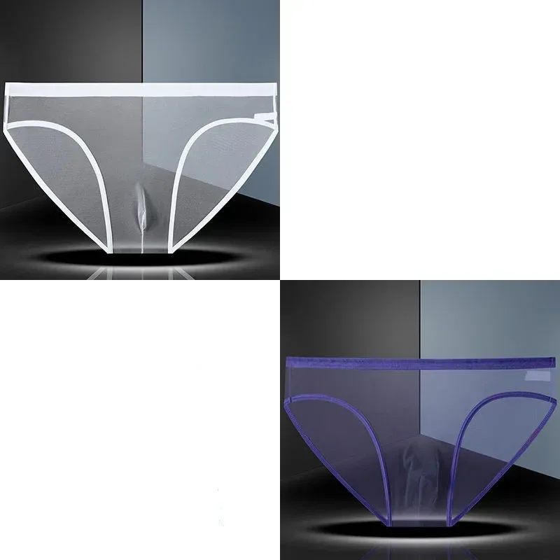 Transparente Unterwäsche Hot Man Pants Ultradünne Perspektive Mid-Rise Male Mesh Slips Homme Höschen Plus Size — image 25