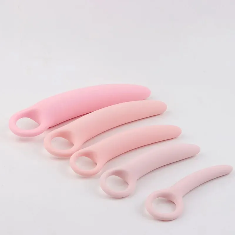 1 Set 5 pz Molle Del Silicone Piccolo Avorio Tirare Anello Dilatatore Vaginale Set Vaginismo Spina Anale giocattoli Dilatatore Della Vagina Prodotto Del Sesso anale — image 6
