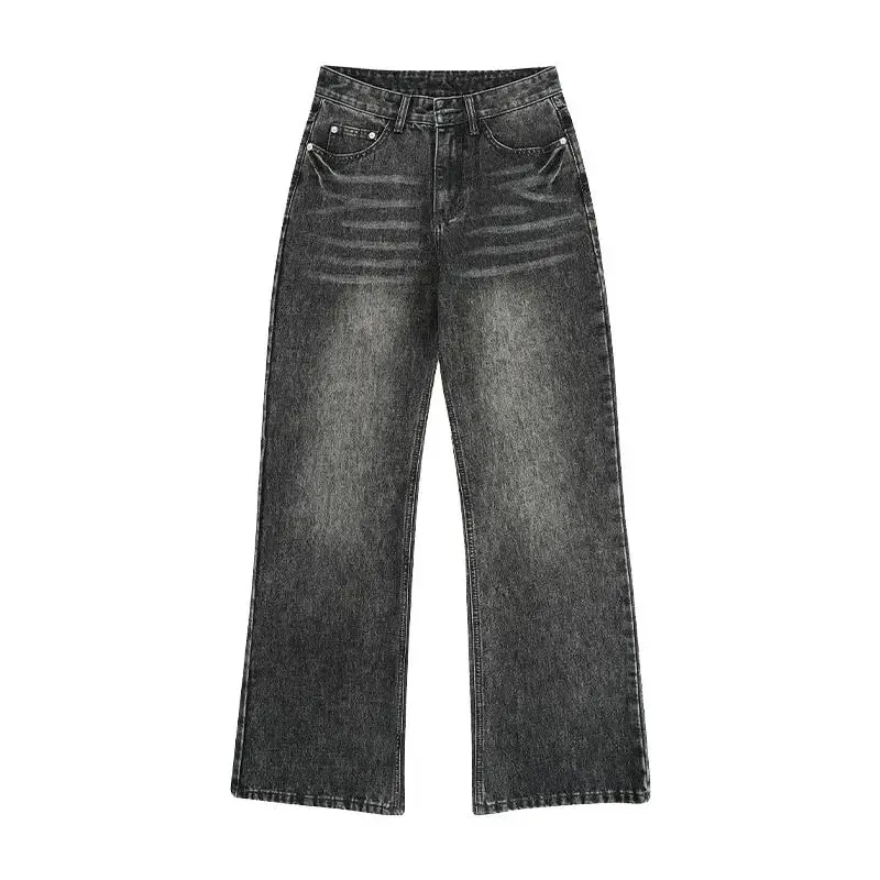 2025 primavera nuovi uomini jeans svasati pantaloni in denim con taglio a stivale dritti jeans grigi vintage uomo comfort pantaloni da uomo fondo a campana — image 6