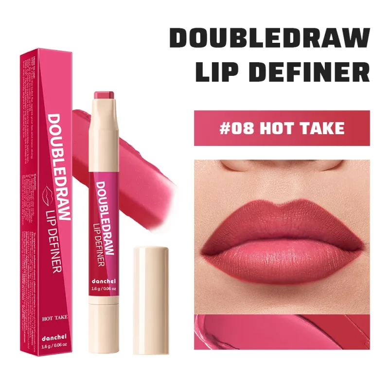 Double Draw Lip Definer 2 In 1 Lip Liner And Lip Gloss Silky Cream Texture Long Lasting Hydrating High Pigment Waterproof Makeup — image 15