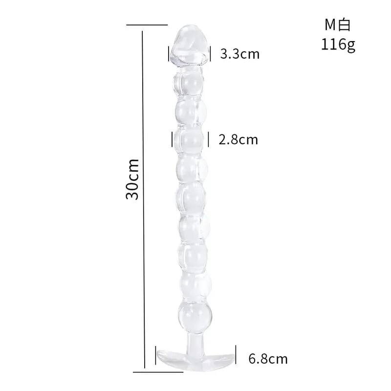 40cm 유리 딜도 라구 딜도 인공 성기 딕 크리스탈 항문 구슬 엉덩이 플러그 전립선 마사지 성인 여성을위한 자위 섹스 토이 — image 12