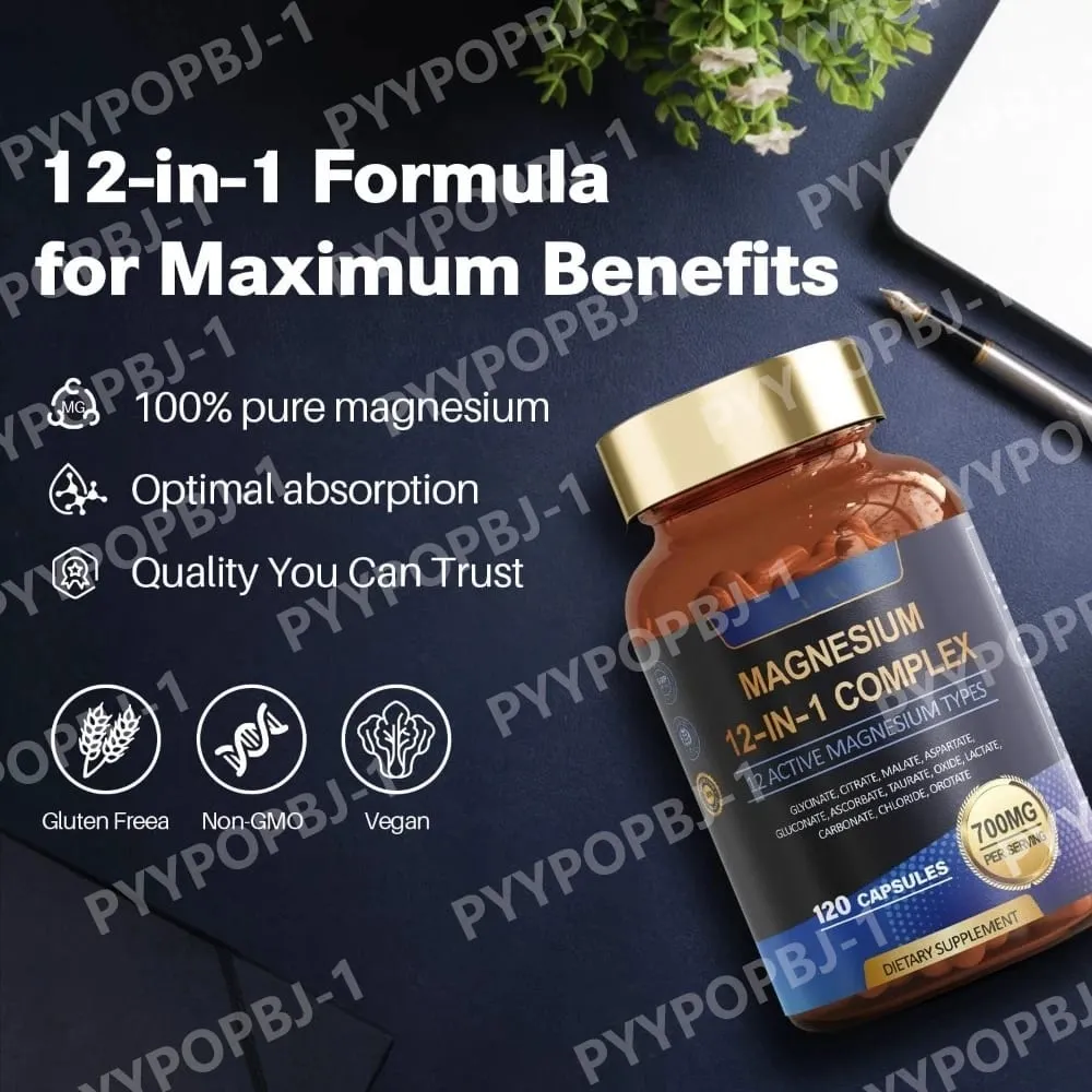 700mg Magnesium Complex12 in 1 Magnesium Supplement with Glycinate Citrate Malate Oxide Taurate Aspartate Orotate Magnesium