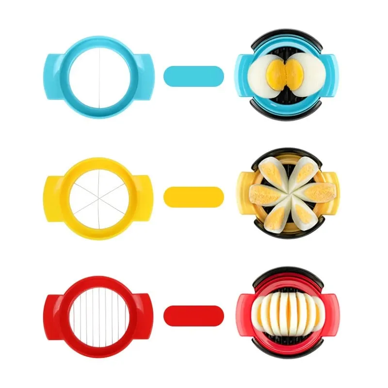 Mga Accessory sa Kusina Tatlo Sa Isa Lahat ng Egg Machine Preserved Eggs Cutter Multi-function Household Fancy Modeling Splitter — image 3