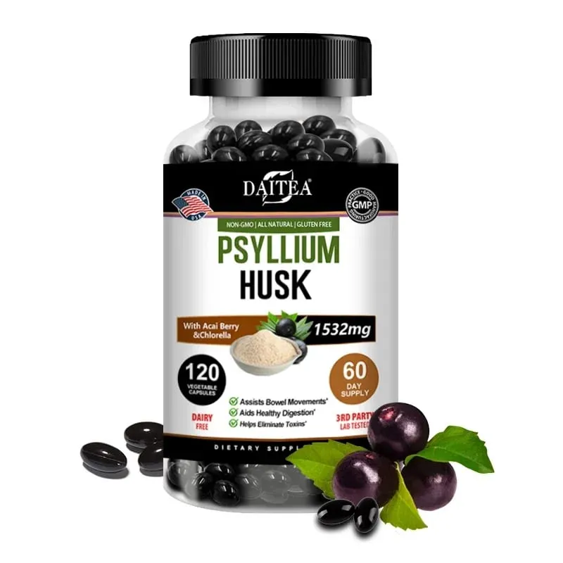 Psyllium Kabuğu Kapsülleri - Kabızlığı İyileştirir Metabolizmayı Hızlandırır Besin Sindirimi Yetişkin Erkekler ve Kadınlar için Bağırsak Sağlığı — image 9