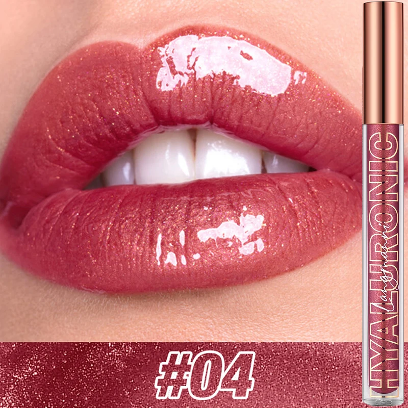 Pearlescent Glitter Plumping Lip GLOSS Diamond Glitter Nude สีชมพู Liquid ลิปสติก SHINY Glass กันน้ำเซ็กซี่ Lip Tint Lip Makeup — image 6