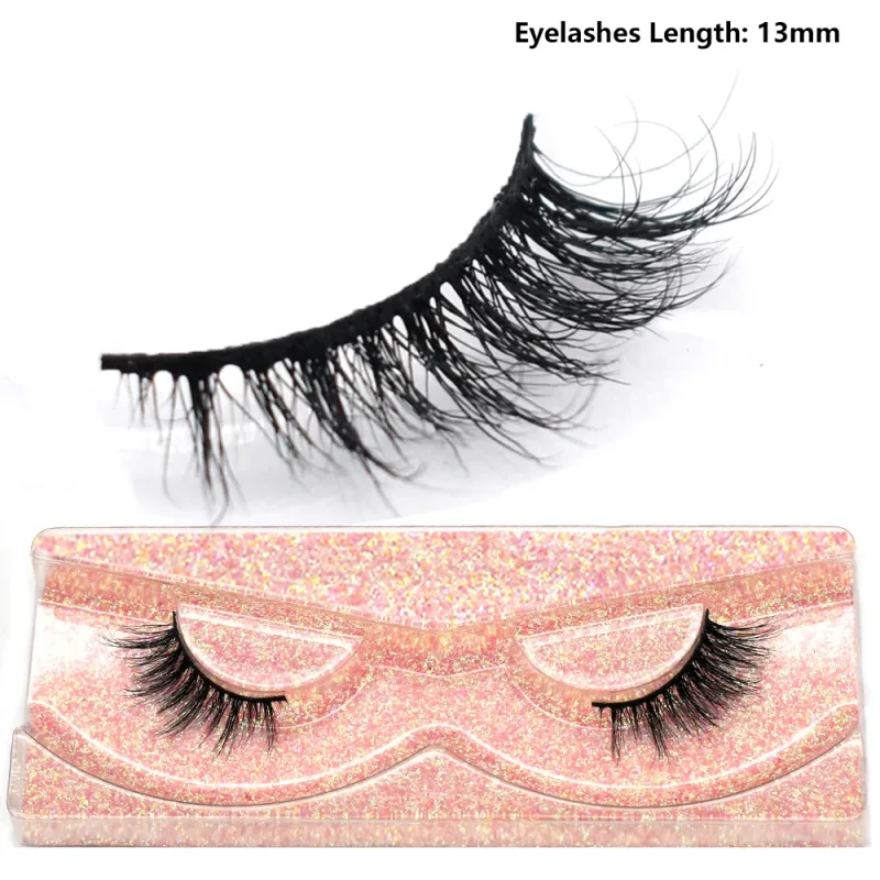 Pestañas de medio ojo, pestañas postizas cortas de visón 3D naturales, tira cruzada fina y esponjosa, pestañas postizas suaves, media extensión de pestañas, maquillaje — image 12