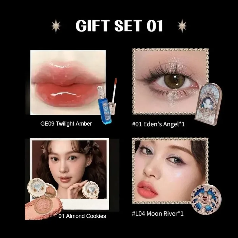 Flower Knows Little Angel Collection Coffret cadeau de maquillage Fard à paupières Crème Blush Rouge à lèvres mat Kit complet — image 10