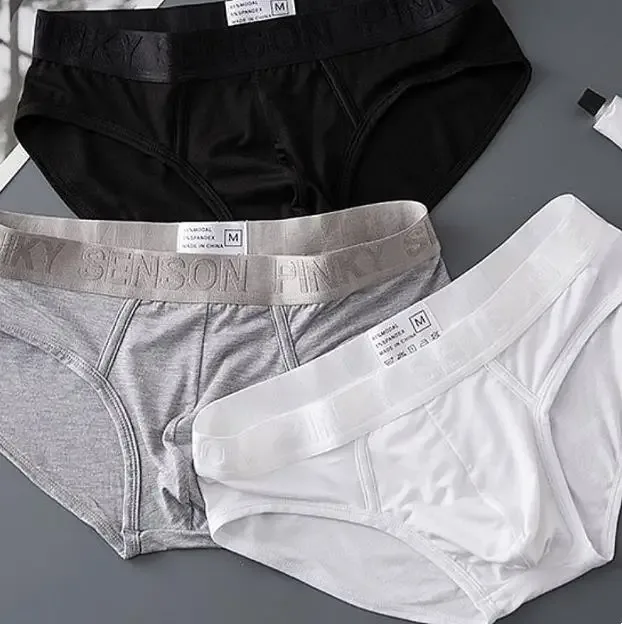 Pinky Seaso Marke Bestseller Sexy Dreieck Hosen Modal Dünne Einfarbig Unterwäsche männer Modale Briefs Lüften Plus Größe Männer — image 1