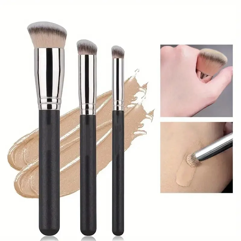 Il set di pennelli per fondotinta in 3 pezzi include pennelli adatti per fondotinta liquido e pennelli professionali per fondotinta Kabuki che c — image 3