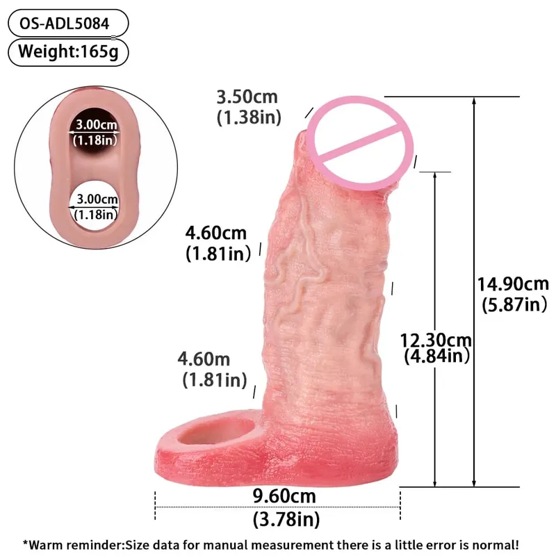 7.2in สมจริงอวัยวะเพศชาย Reusable อวัยวะเพศชายกับแหวนซิลิโคนอวัยวะเพศชาย Enlarger ชายผู้ใหญ่ของเล่นสำหรับชาย — image 19